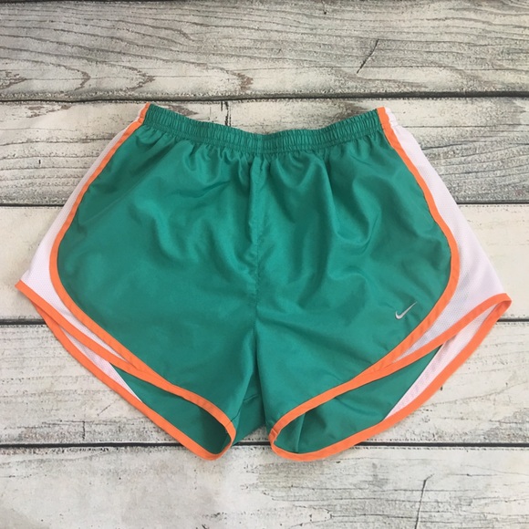 orange nike running shorts